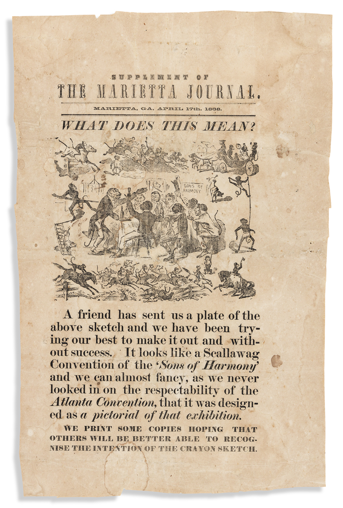 (RECONSTRUCTION.) Supplement of the Marietta Journal: What Does This Mean?